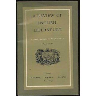 A Review of English Literature, Volume IV, Number 3 A. Norman (editor) JEFFARES Books