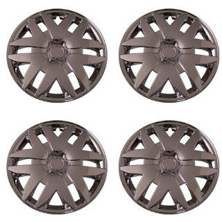Set of 4 Chrome 15 Inch Aftermarket Replacement Hubcaps with Metal Clip Retention System   Part Number IWC416/15C Automotive