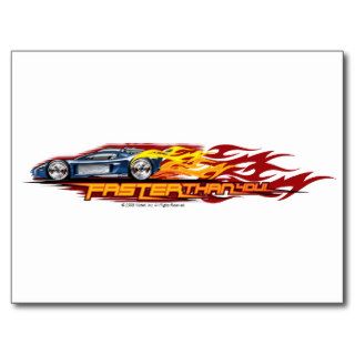 Faster Than You Hot Wheels Postcard