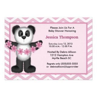 Cute Panda Bear  Baby Shower Invitation