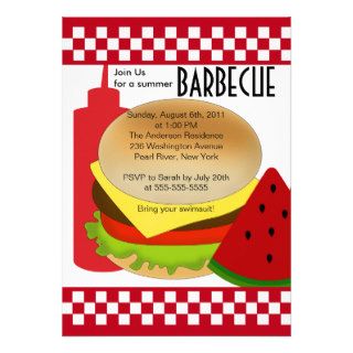 Retro Summer Party Barbecue Invitation BBQ