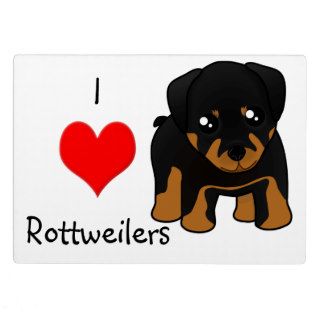 Cute Little Rottweiler Puppy Dog Cartoon Animal Display Plaques