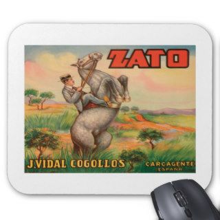 Vintage Gaucho Crate Label Art Mouse Pad