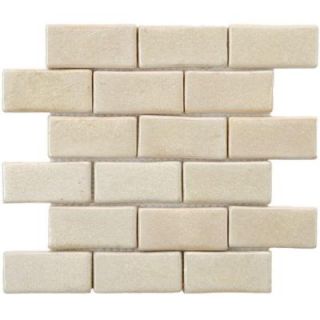 Merola Tile Cobble Subway Polar 12 in. x 12 in. x 12 mm Ceramic Mosaic Floor and Wall Tile FDXCSP