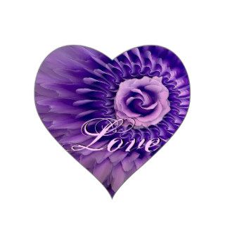 PURPLE Rose and Feather Rose Petals Stickers