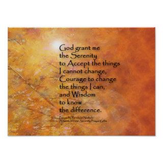 Serenity Prayer Maple Leaves Poster