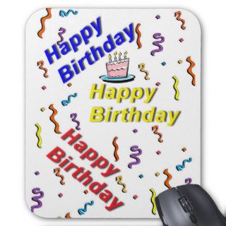 Happy Birthday Cake Mousepad