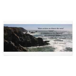 Opportunity, quote by John F. Kennedy Photo Card Template
