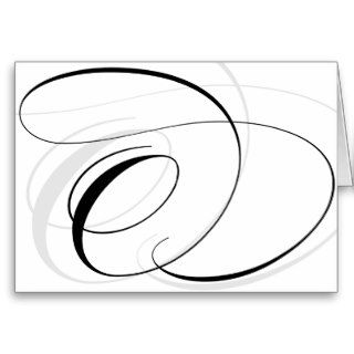 Black & White Calligraphy Initial O Monogram Cards