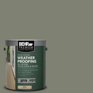 BEHR Premium 1 gal. #SC 137 Drift Gray Solid Color Weatherproofing All In One Wood Stain and Sealer 501301
