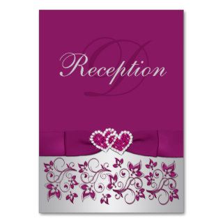 PRINTED RIBBON Purple Silver Floral Enclosure Card Business Cards