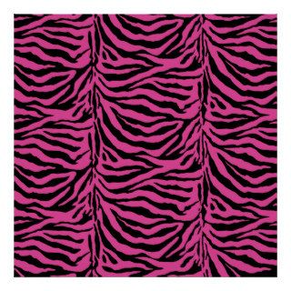 Hot Pink  Zebra Skin Texture Background Poster