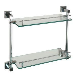 Barclay Products Jordyn 17 in. W Double Shelf in Glass and Polished Chrome IDGS2095 CP