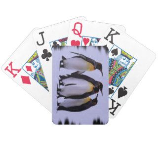Four Penguins Playing Cards