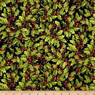 Christmas Packed Holly Green Fabric