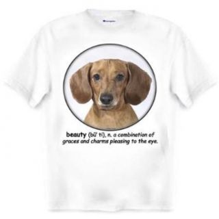 Dachshund "Beauty" Adult T Shirt Novelty T Shirts Clothing