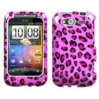 Pink Leopard Skin Phone Protector Cover for HTC Wildfire S Cell Phones & Accessories