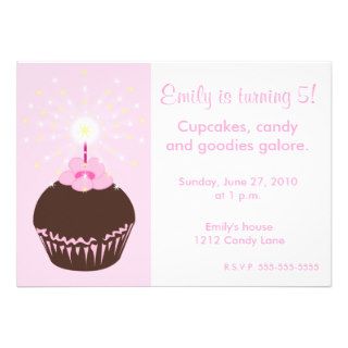 Cupcake Birthday Sparkle Announcement