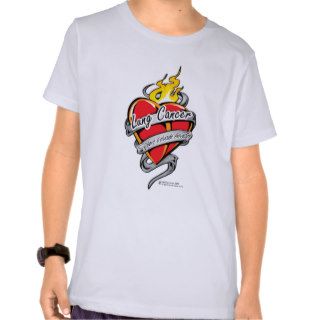 Lung Cancer Tattoo Heart Tees