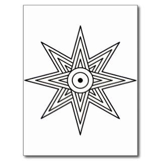 Ishtar star symbol post card