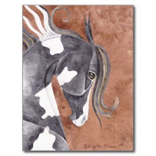 Black Pinto Horse On Mummy Bauxite Postcards