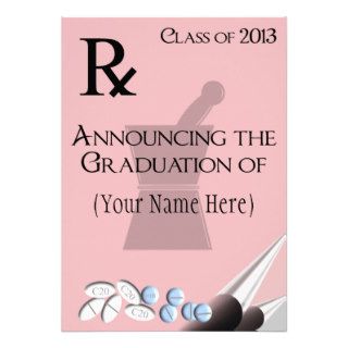 Pharmacist Graduation Invitations Rx Pad Design II