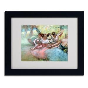 Trademark Fine Art 11 in. x 14 in. Four Ballerinas on The Stage Matted Framed Art BL0014 B1114MF
