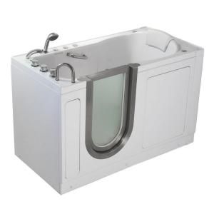 Ella Deluxe 4.58 ft. x 30 in. Acrylic Walk In Dual (Air & Hydro) Massage Bathtub in White with Left Drain/Door 93057