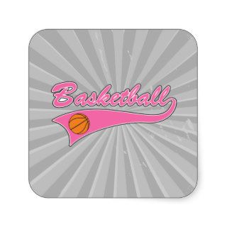 basketball logo pink womens girls sticker