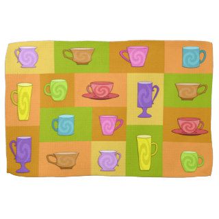 Abstract Coffee Cup Kitchen Towel
