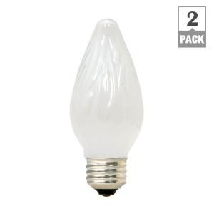 GE 40 Watt Soft White Decorative Flame Tip Incandescent Light Bulb (2 Pack) 40FM/W/CD2 TP6