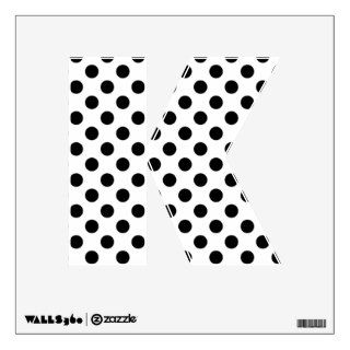 Black & White Polka Dot Letter K Wall Decal