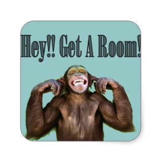 Slightly Less Funny Get A Room Monkey Joke Slogan Square Sticker