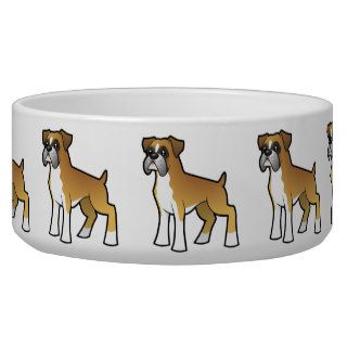 Cartoon Boxer Dog Water Bowl