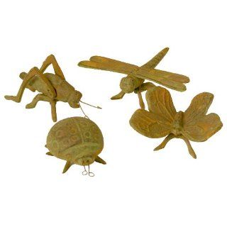 Decorative Cast Iron Insects, Set of 4  Outdoor Decor  Patio, Lawn & Garden