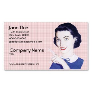 Retro 1950s Pointing Woman Business Cards