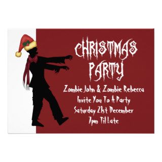 Zombie Santa Christmas Party Personalized Announcements