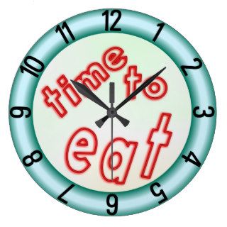 Neon Time To Eat Clock