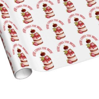 Bridal Shower Here Comes the Bride High Tea Gift Wrapping Paper