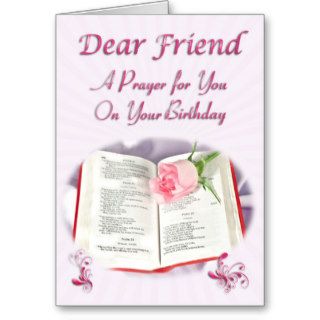 A prayer for a friend on her Birthday Card
