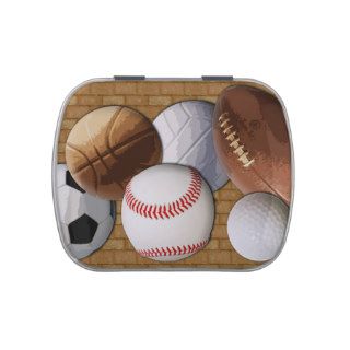 Sports All Star Balls with Brick Wall Jelly Belly Tins