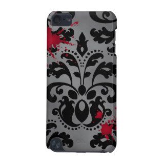 Elegant damask black and gray with blood Halloween