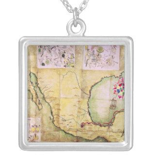 Map of the route followed by Hernando Cortes Personalized Necklace