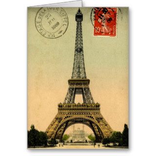 Unique Vintage Eiffel Tower Paris France    Cards