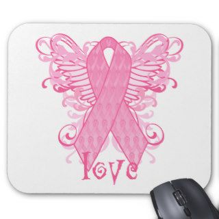 Pink Ribbon Love Mouse Pads