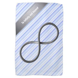 To infinity and beyond on striped background hand towels