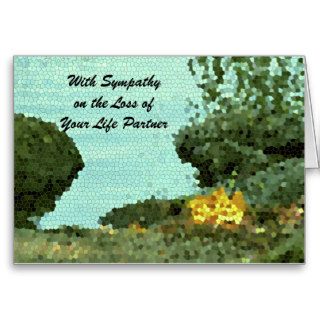 With Sympathy Loss of Life Partner, Flowers Mosaic Greeting Cards