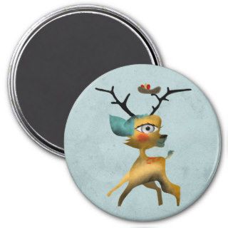 Deer Bambi Venado Woodland Forest Aqua Magnet