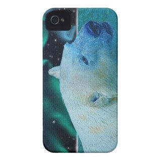 Swimming Polar Bear & Aurora 2 iPhone Case iPhone 4 Cases