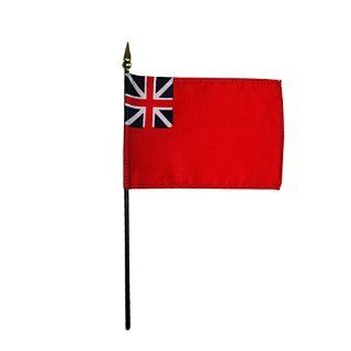 British Red Ensign Historical Hand Held Desk Table Top Polyester Flag 4" X 6" on 10" Black Plastic Staff with Gold Spear Tip (12 Pack)  Outdoor Flags  Patio, Lawn & Garden